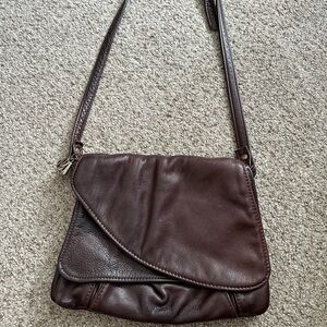 Victoria Brown Leather Crossbody Shoulder Bag